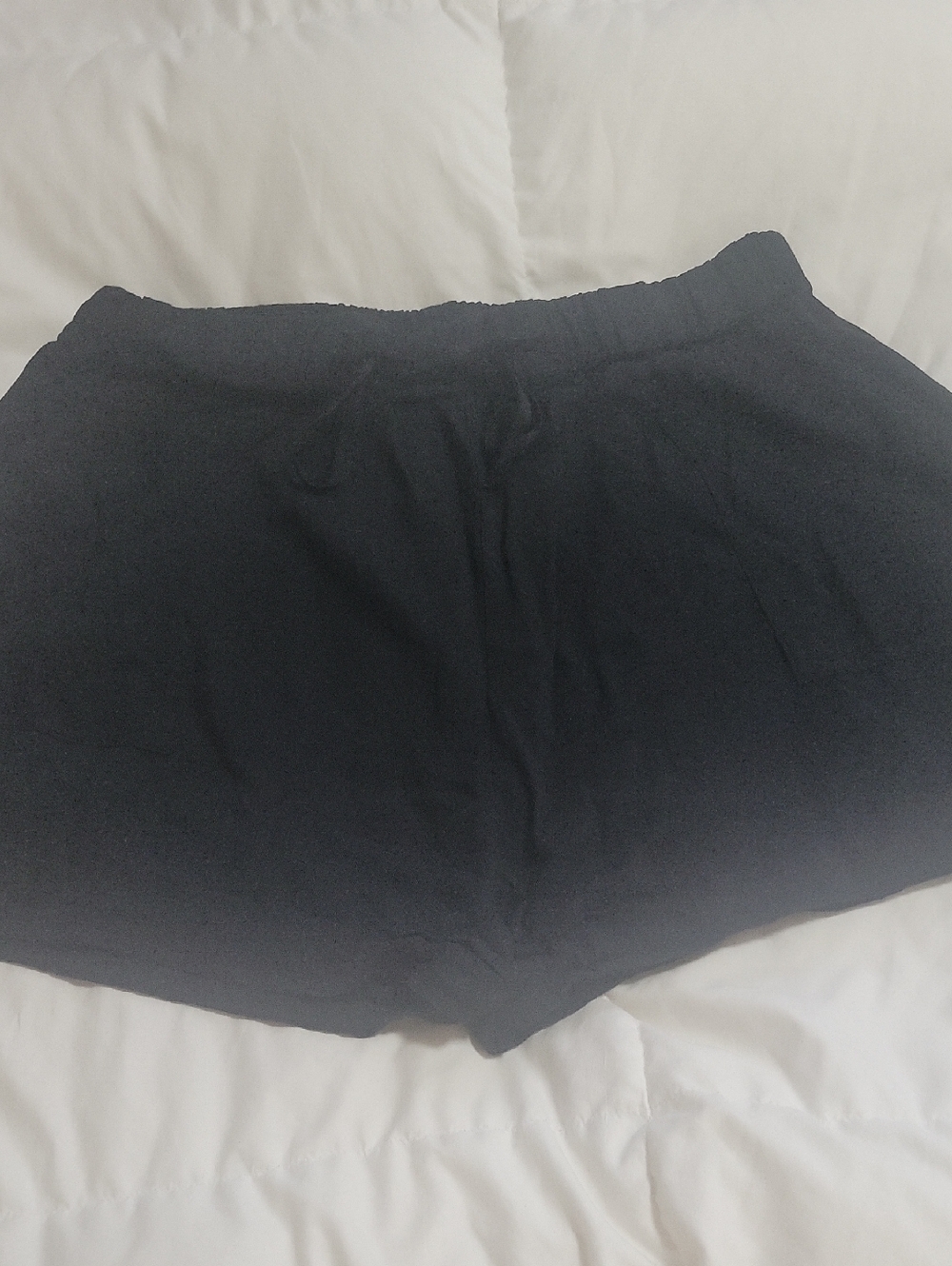 Black Casual Elastic Waist Shorts